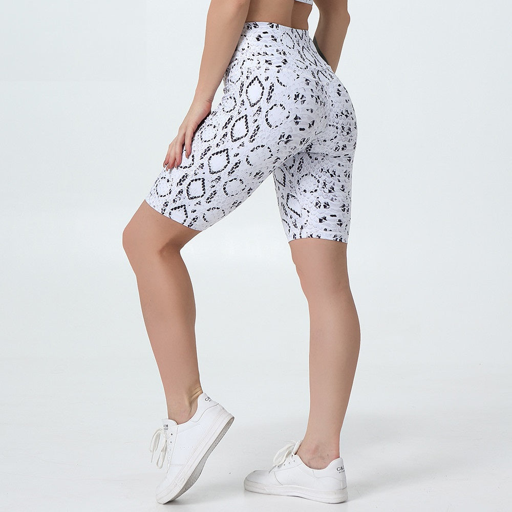 Animal Print Yoga Shorts Snake Skin Yoga Sets Leggings Pants Custom Logo Animal Print Yoga Shorts for Women