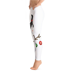 Custom Christmas Stacked Leggings Cotton Digital Print Leggings For Women