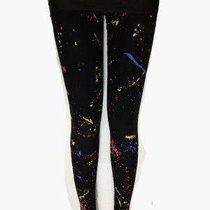 Wholesale Custom New Women Fashion Slim splash-ink Graffiti Printing Elastic Thin High Elastic Long Pants Pencil Leggings