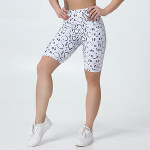 Animal Print Yoga Shorts Snake Skin Yoga Sets Leggings Pants Custom Logo Animal Print Yoga Shorts for Women