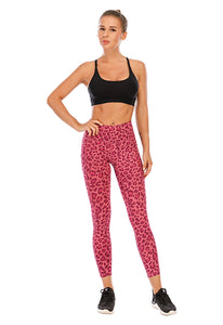 Custom Anti Cellulite Butt Lift Sport Leopard Printed Leggings Compression High Waist Yoga Pants Womens Leggings